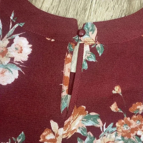Womens Urban Romantics Red Floral Blouse - M - Picture 6 of 9